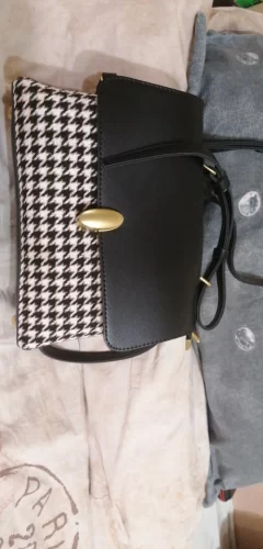 Houndstooth Leather Shoulder Crossbody Bag photo review